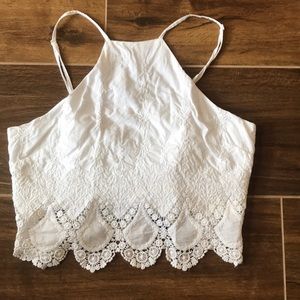 Kendall and Kylie white lace top